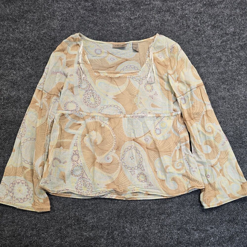 Vintage i.e. Relaxed Y2K Grunge Bell Sleeve Paisley Boho Fairycore Blouse Sz M